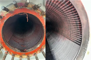 قبل از رسوب برداری مبدل حرارتی