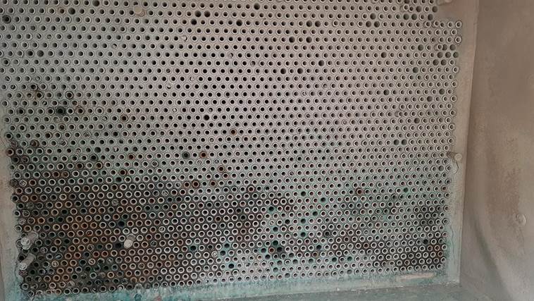 صفحات آب شیرین کن MSF دارای رسوب و خوردگی