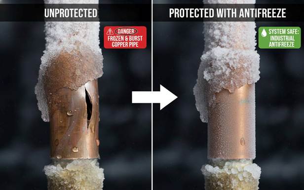 آسیب ناشی از یخ زدگی در مقابل محافظت با ضدیخ صنعتی آسیب ناشی از یخ زدگی در مقابل محافظت با ضدیخ صنعتی